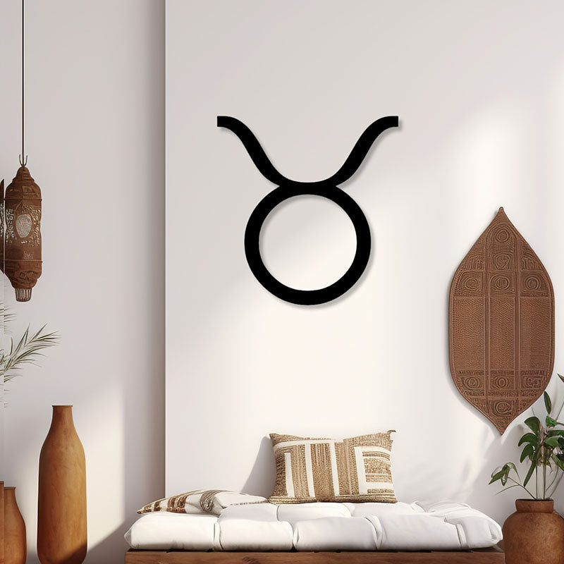 Taurus Zodiac Sign Black Iron Wall Accent
