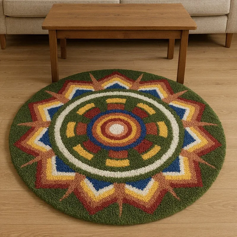 Emerald Rangoli Micro Fibe Rug media 6