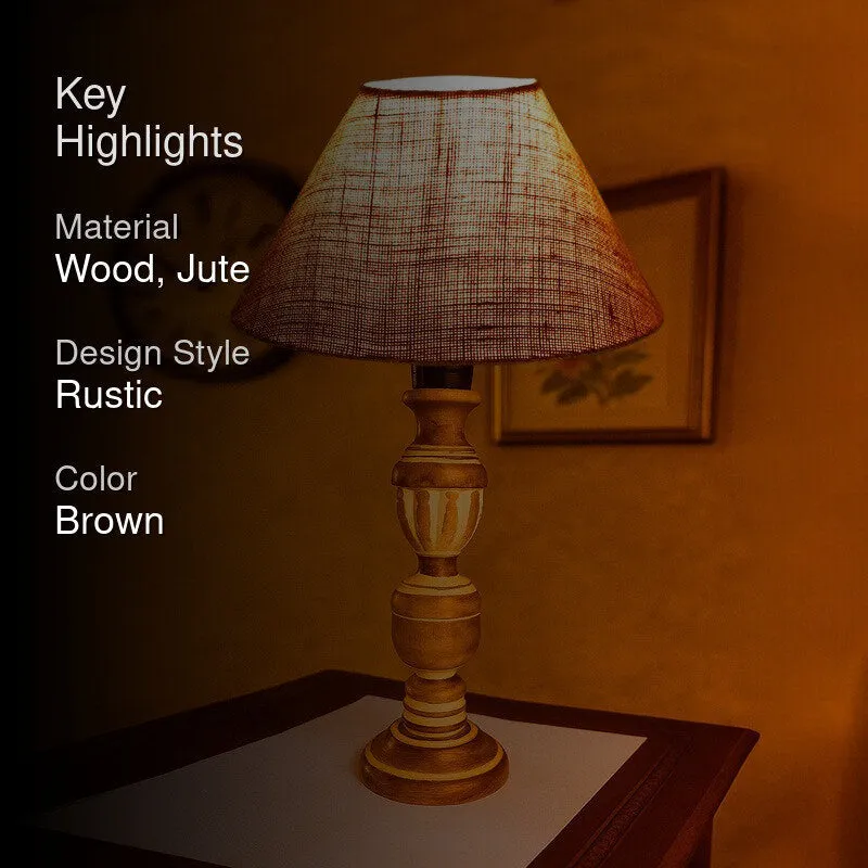 Zenrae Calm Wooden Table Lamp - Brown media 2
