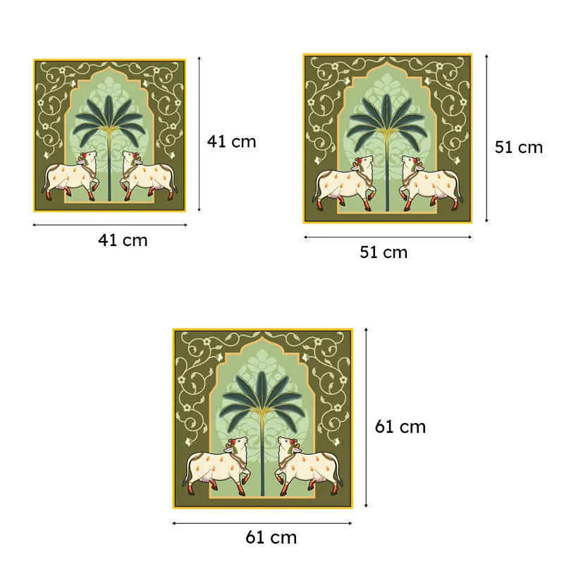 Under The Palm Canvas Wall Painting With Frame - Gold media 7