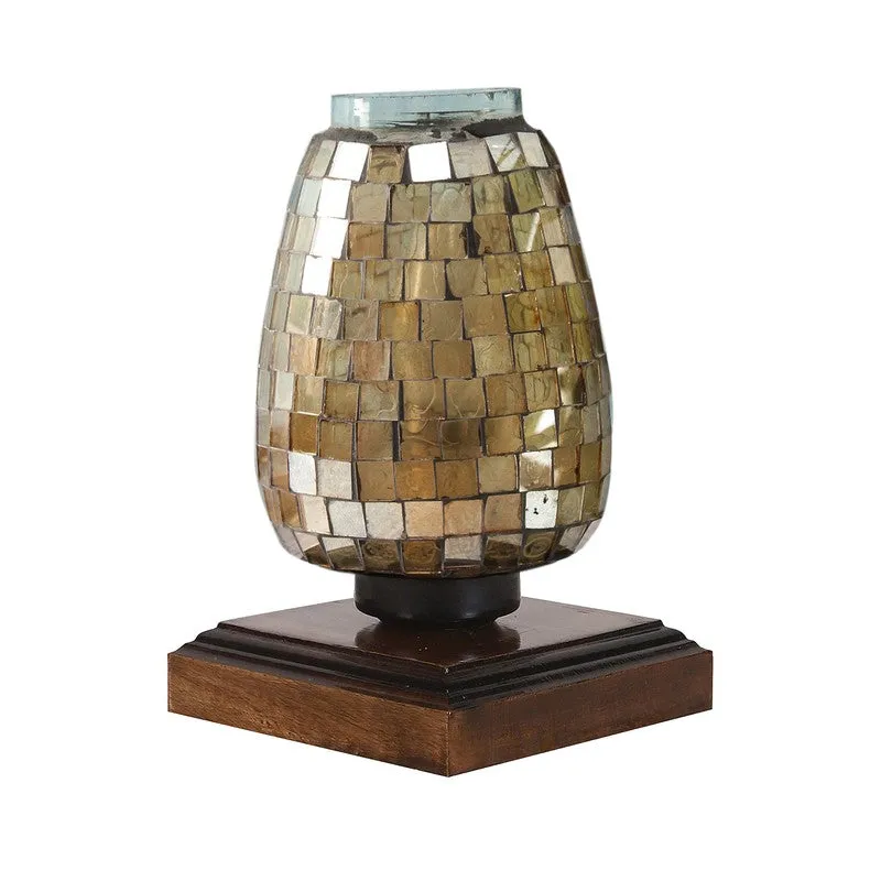 Radiantblend Mosaic Glass Table Lamp With Wooden Base media 5