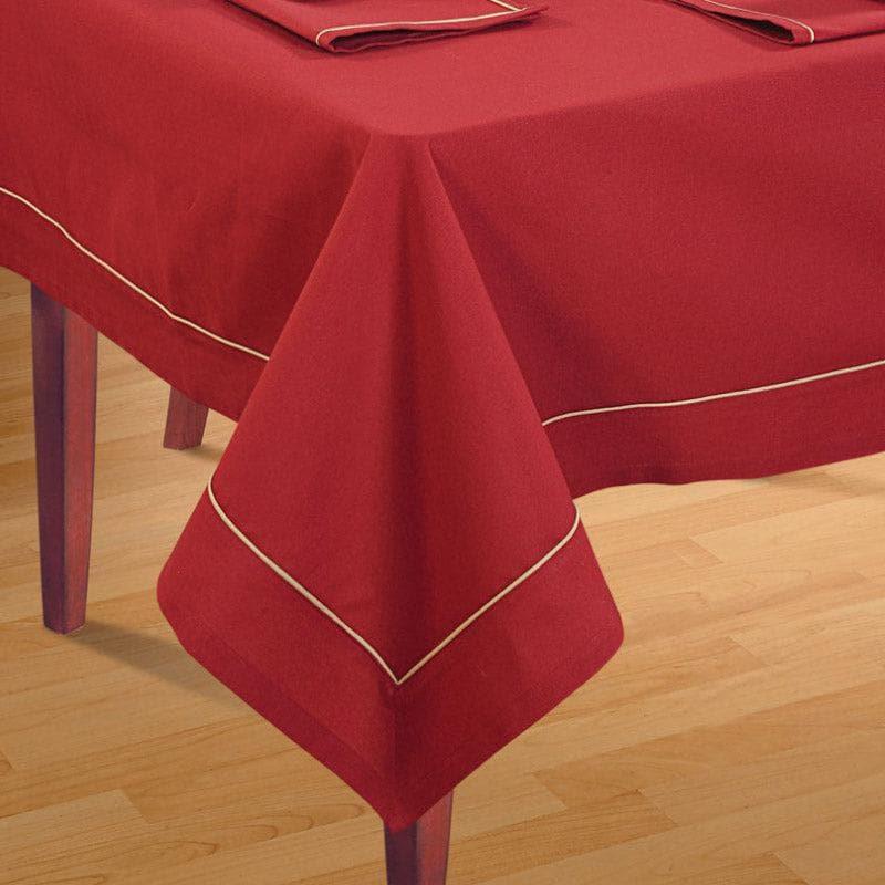 Swayam Pristine Solid Table Cover (Red) - Six Seater media 3