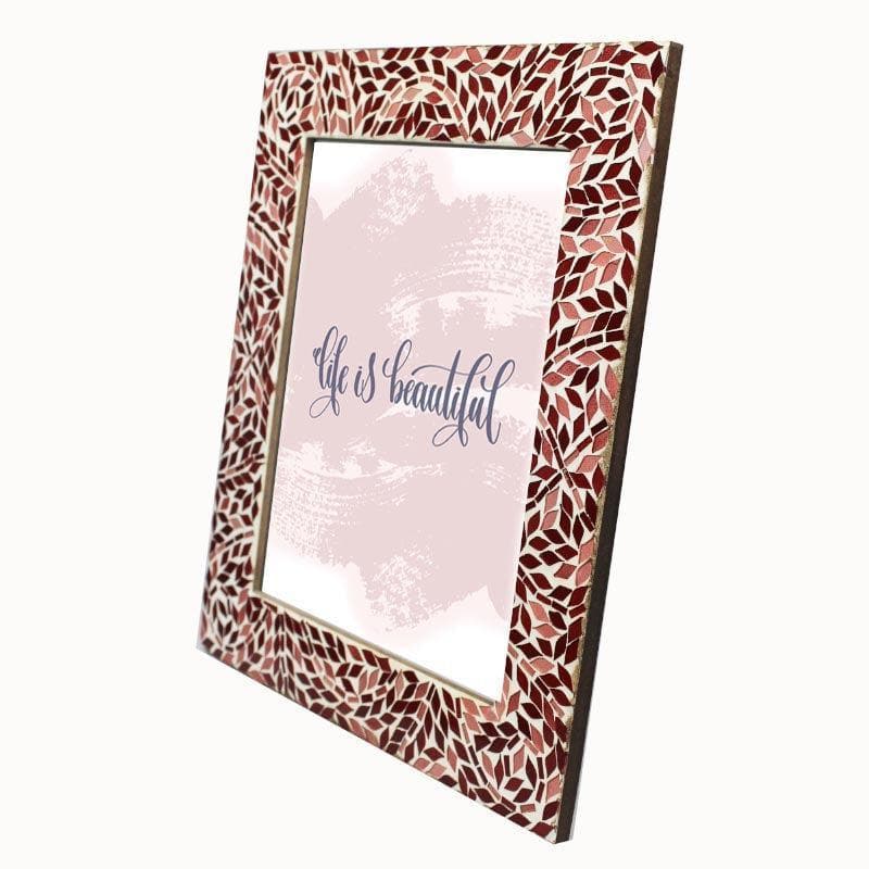 Mosaic Leaflets Photo Frame - Maroon media 4