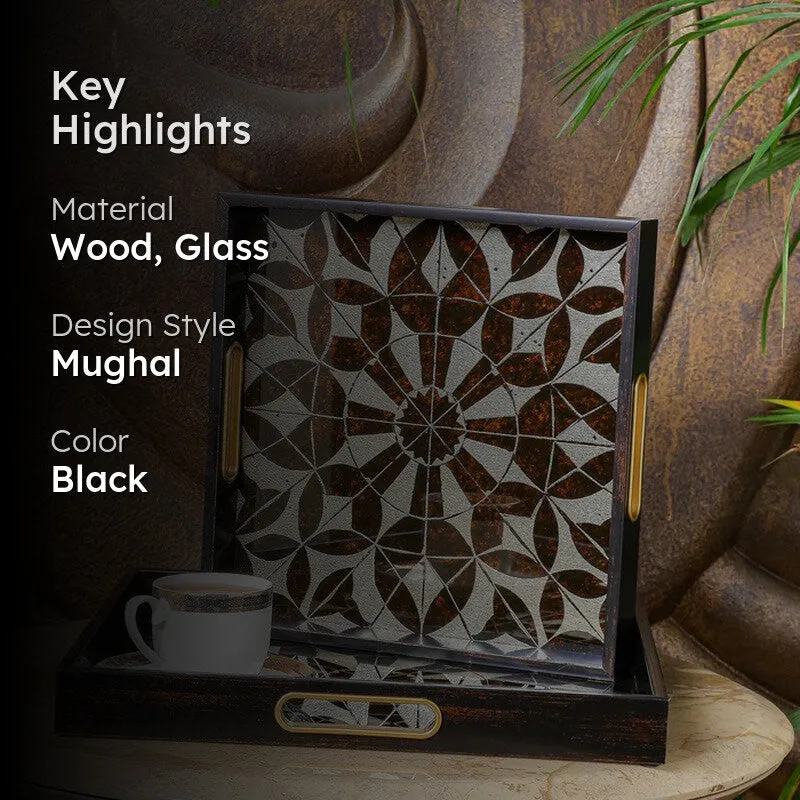 Heritage Carry (Wood,Glass) Serving Tray - Set of Two media 2