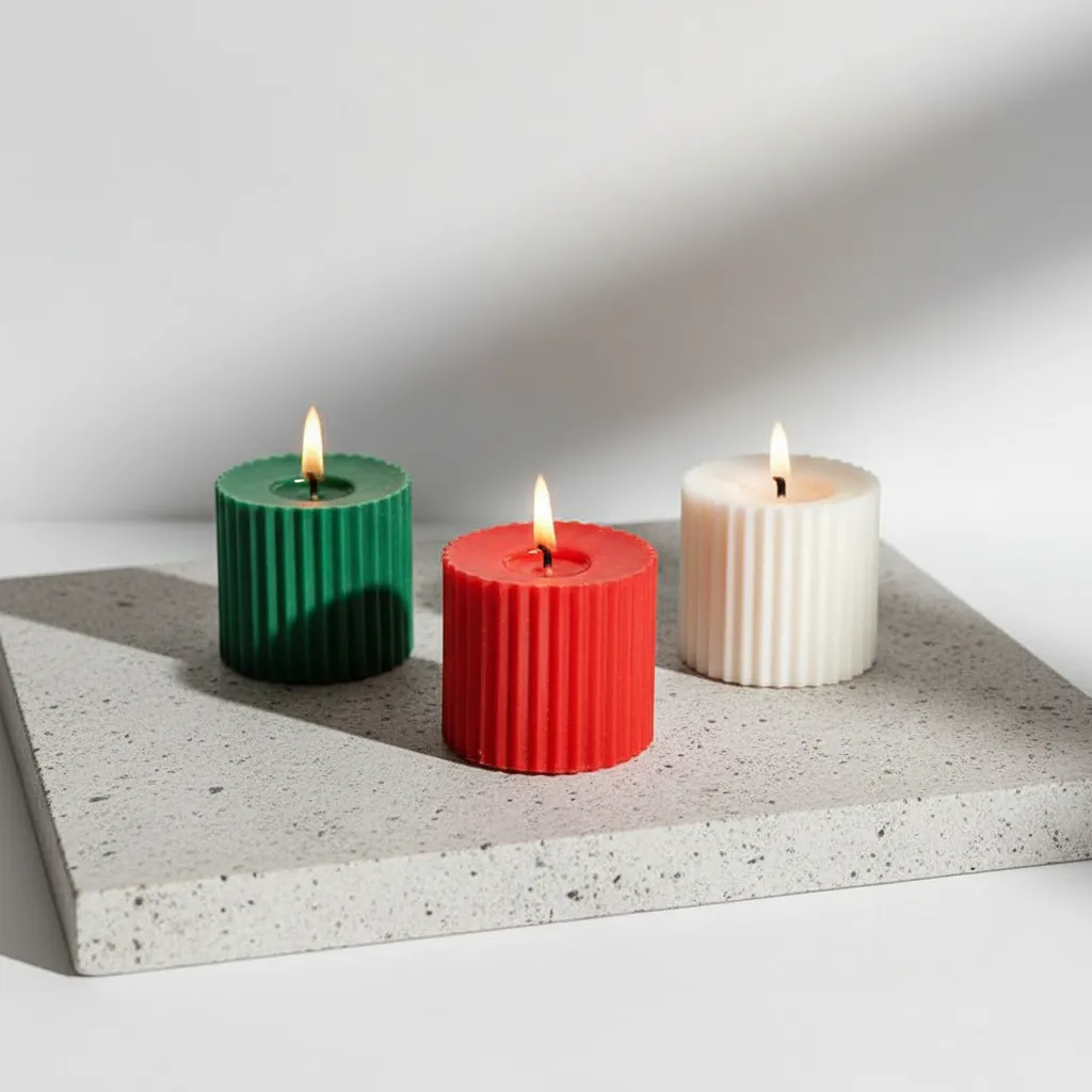 Combo of 3 Scented 'Faith' Pillar Candles media 1