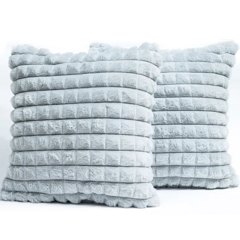 Frost Waffle Grey Cushion Cover (Square) Set of Two media 7