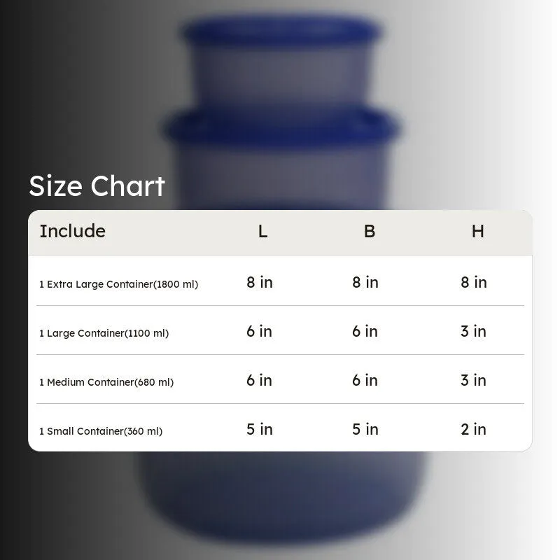 Felix Blue Storage Conatiners (1800 mL/1100 mL/680 mL/360 mL) - Set Of Four media 7