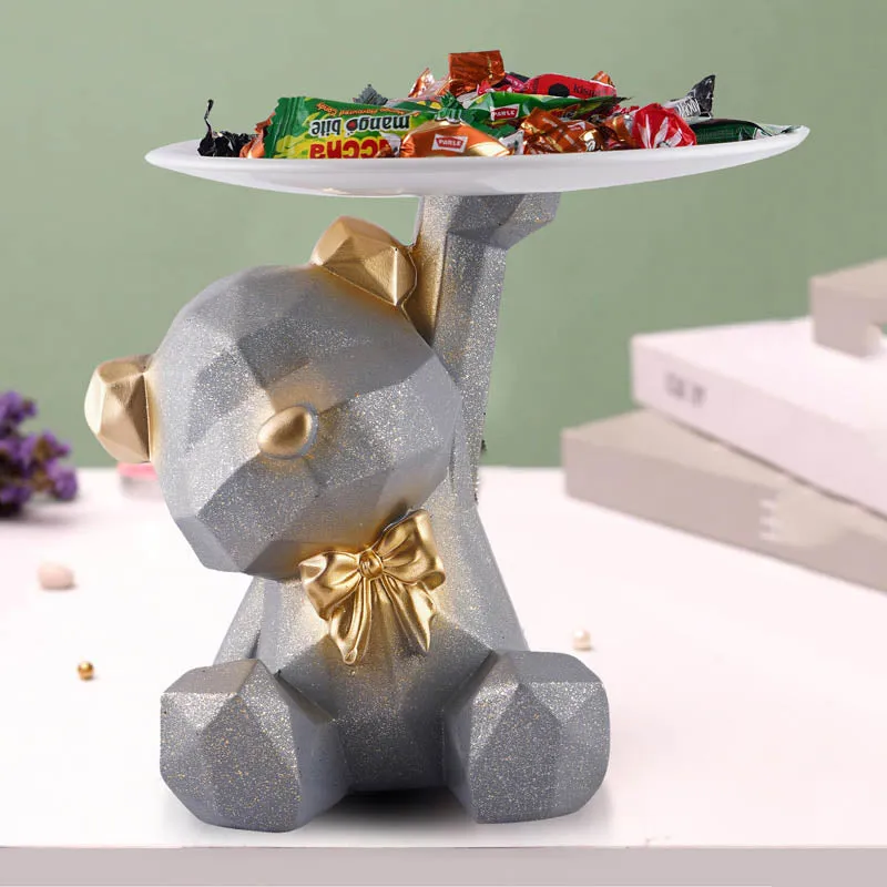 Baloo Bear Painted Polyresin Show Piece - Grey media 1