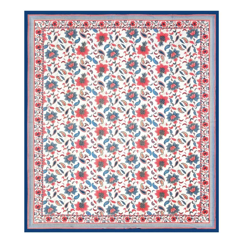 Soft Petal Cotton Bedsheet (Red,Blue) - 180 GSM media 5