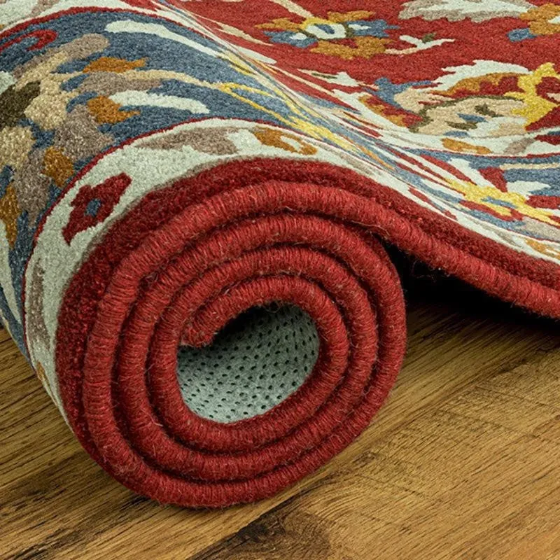 Shenlong Hand Tufted Ethnic Wool & Nylon Carpet - Red media 8