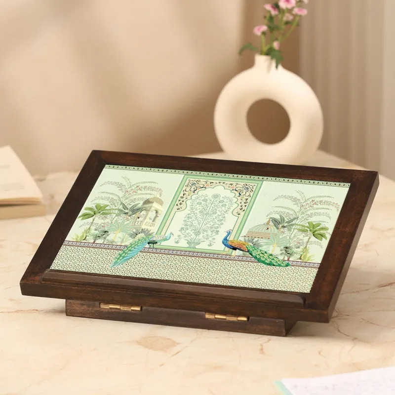 Ethnic Wood Laptop Stand media 1