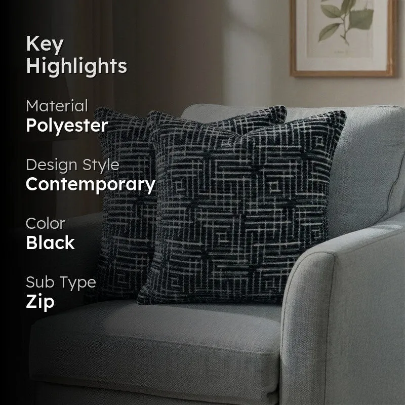 GeoMirage Cushion Cover (Black) - Set Of Two media 2