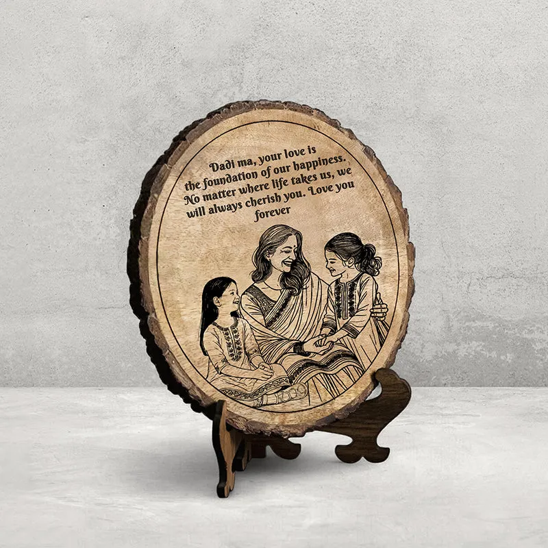 Dadi Ma's Love Wood Showpiece - Round media 3