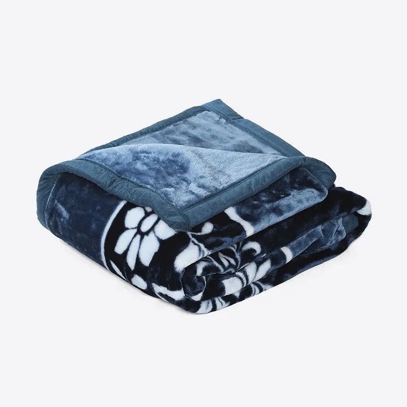 Monte Carlo Midnight Blossom Blanket (Blue)- 540 GSM media 6