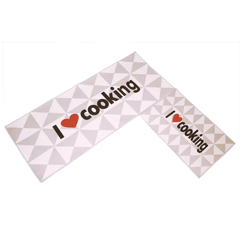 I Love Cooking Kitchen Nylon Runner Rug - Set Of Two media 4