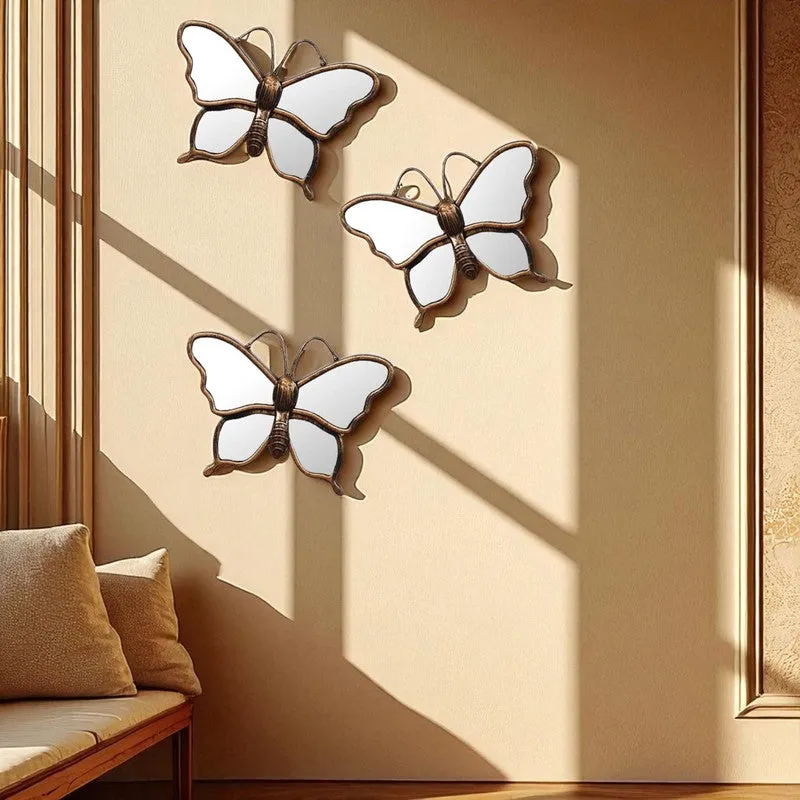 Aureflutter Wall Mirror With Fibre Frame - Set Of Three media 1