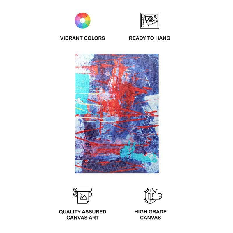 Royal Red and Blue Abstract Canvas Painting - Gallery Wrap media 3
