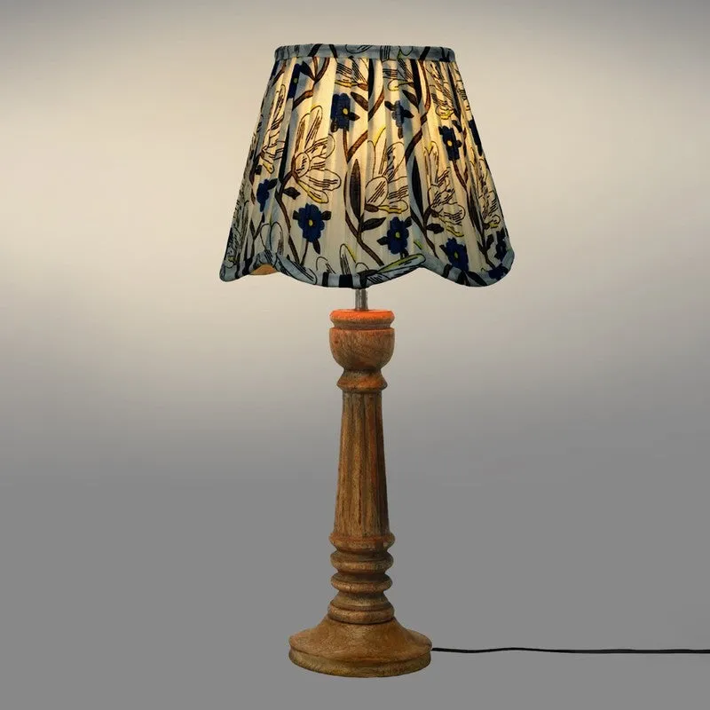 Florabelle Wooden Base Cotton Table Lamp - Multicolor media 4
