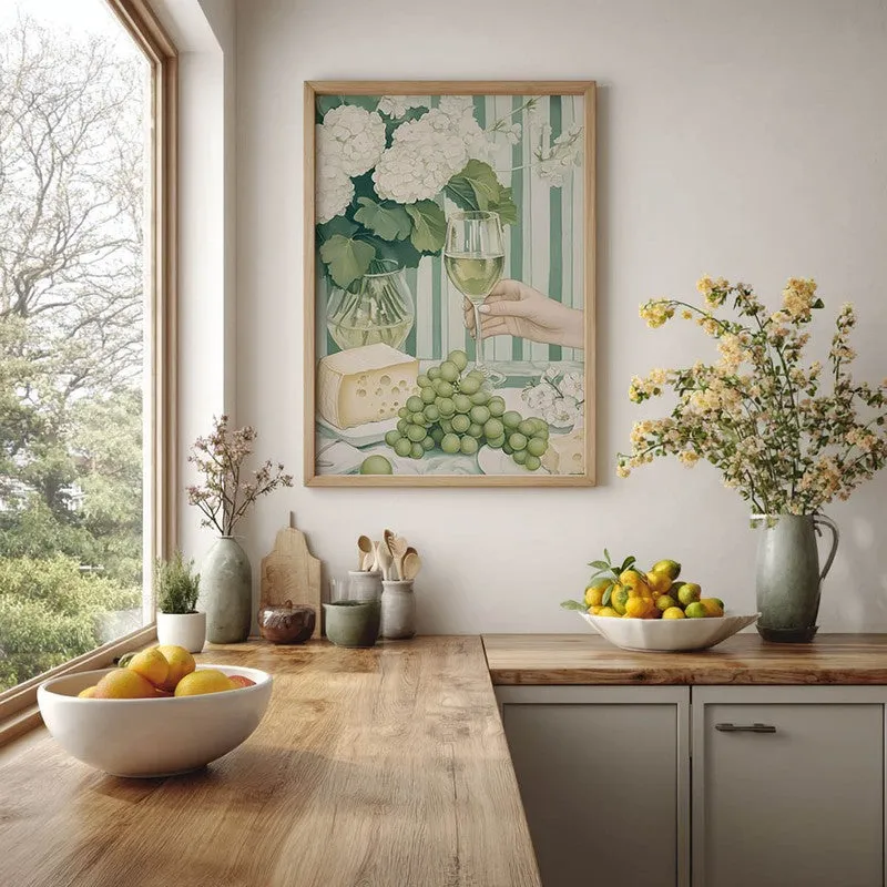 Floral Champain Archival Canvas Wall Art - Brown media 6