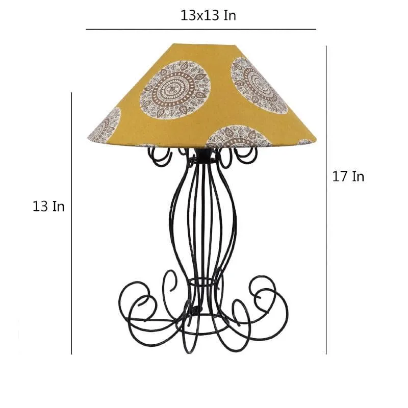 Mandala Merry Kaito Fabric Table Lamp - Yellow,Black media 5