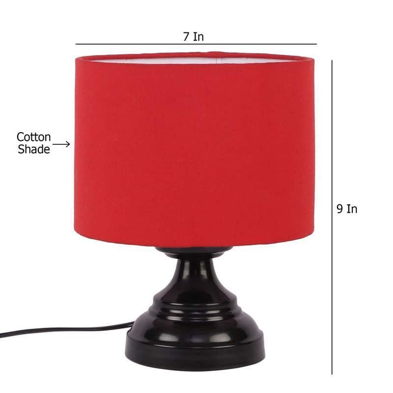 Solid Flickers Fabric Table Lamp - Red,Black media 7