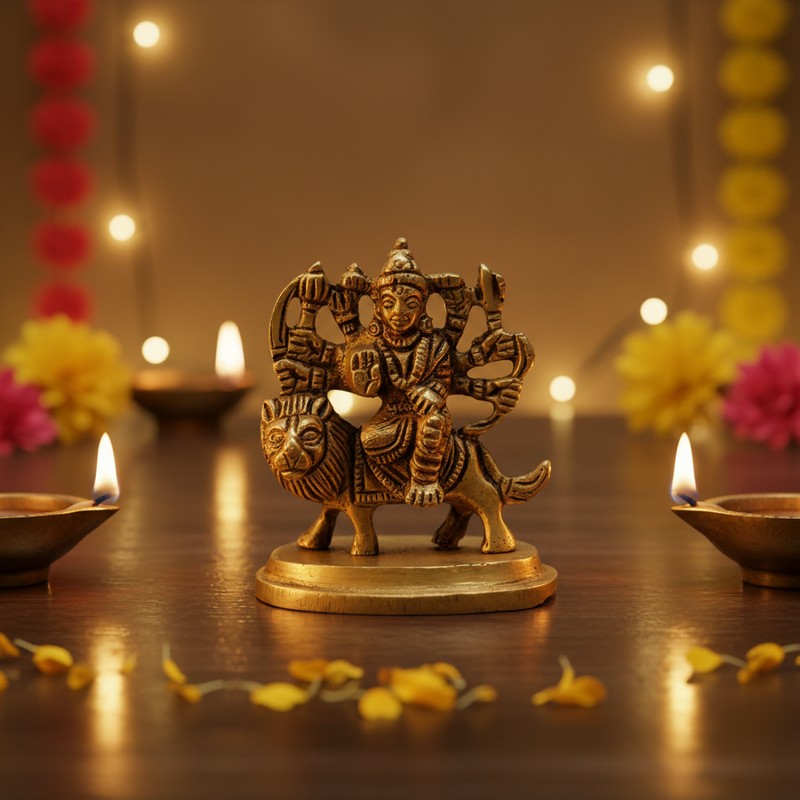 Ma Durga Brass Idol