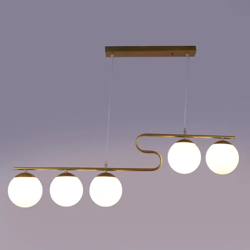 Celestial Curve Metal Ceiling Lamp - Gold & White media 5