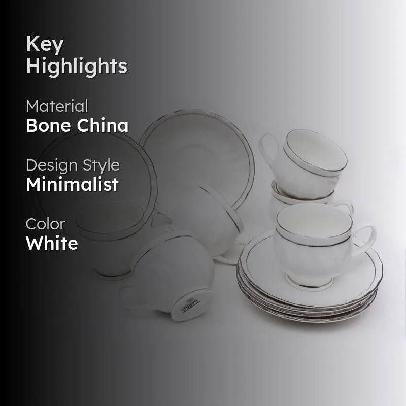 Wynter Bone China Cup & Saucer (150 ML) - Twelve Piece Set media 2