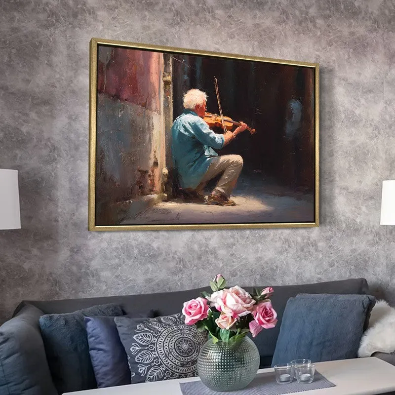 Alley Violin Canvas Wall Painting With Frame media 6