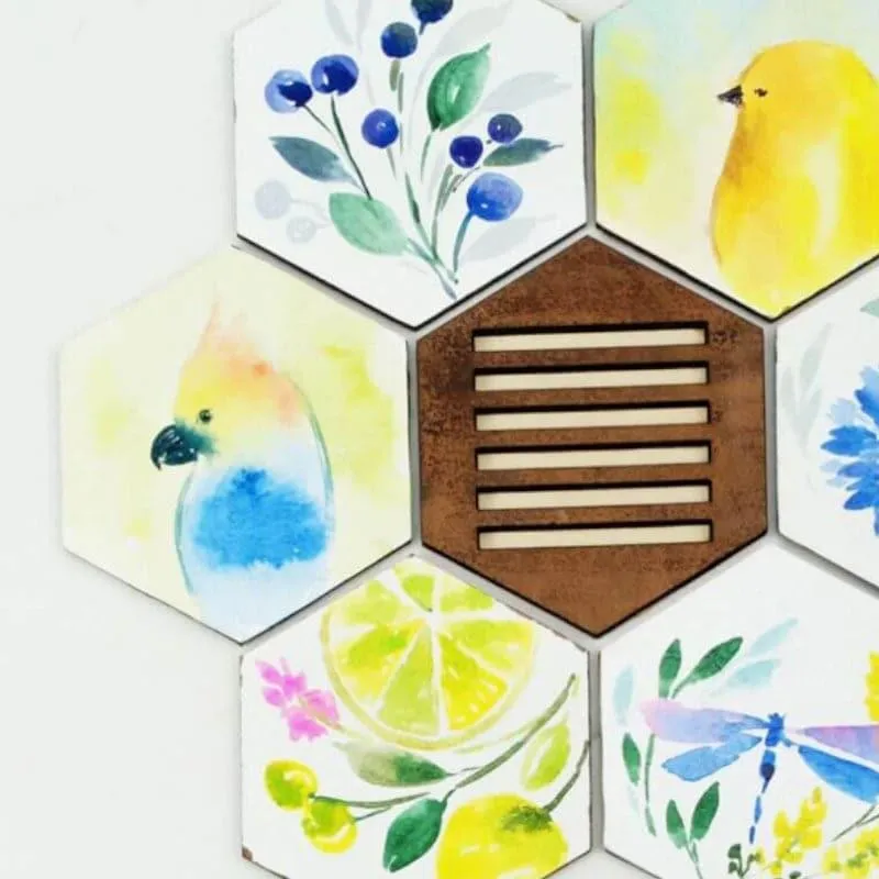 Fantasia Nature Handpainted Coaster - Set Of Six media 3