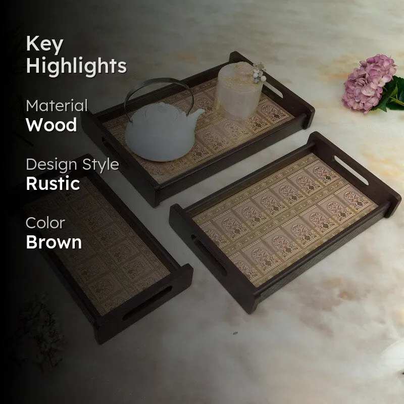 Axura Wooden Serving Tray - Set Of Three media 2