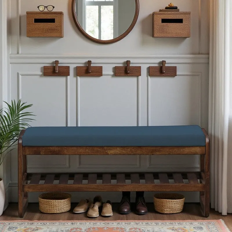 Tread Mango Wood Shoe Rack - Blue media 1