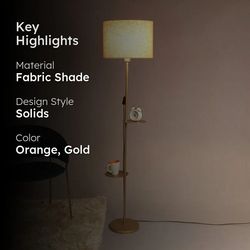Kyomi Dawn Floor Lamp With Shelf media 2