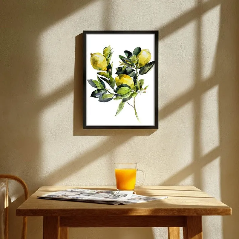 Lemon Luxe Archival Canvas Wall Art - Black media 1