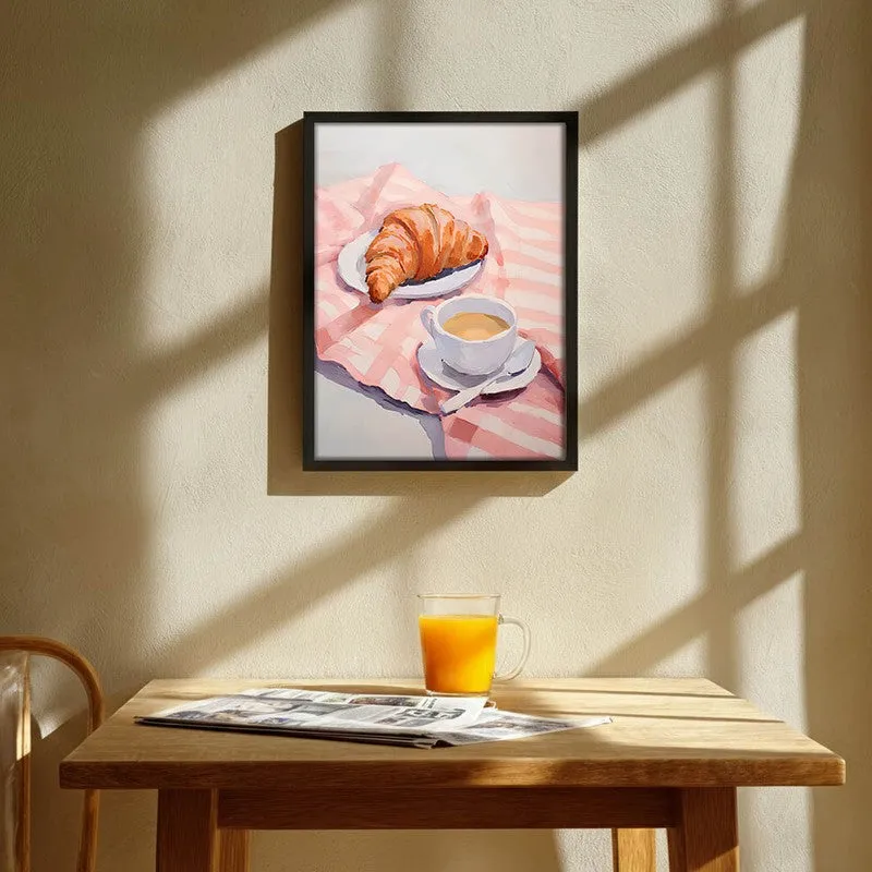 Blush Sip Archival Canvas Wall Art - Black media 1