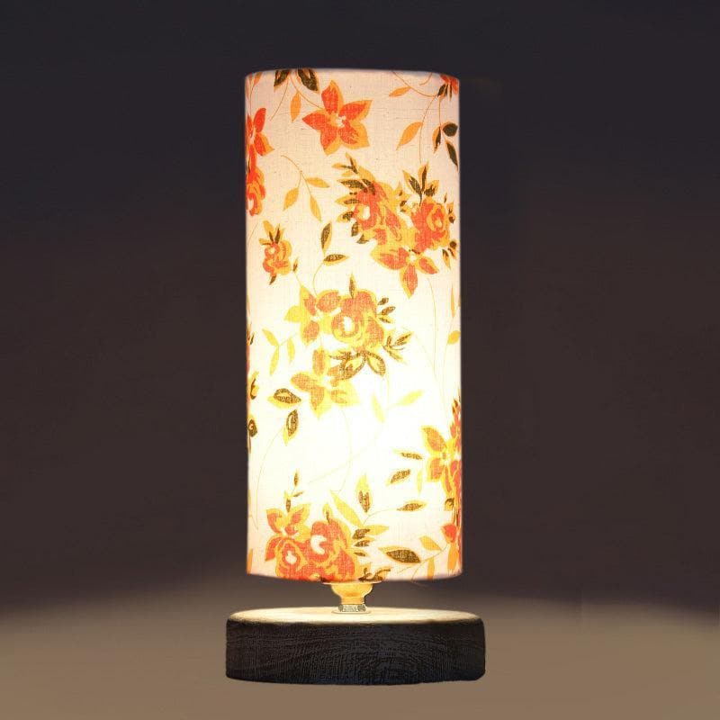 Papilon Cylindrical Fabric Table Lamp - Multicolor