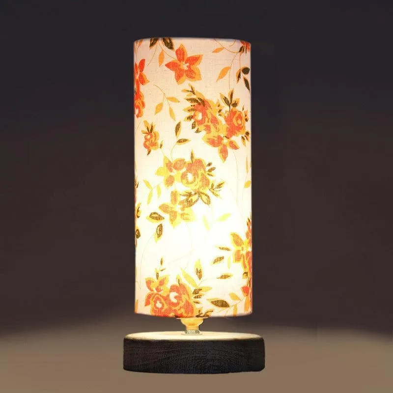 Papilon Cylindrical Fabric Table Lamp - Multicolor media 1