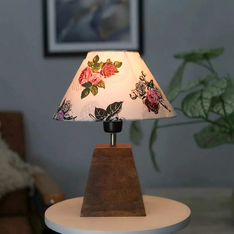 Pyramid Perfection Rose Fabric Table Lamp - Multicolor media 1