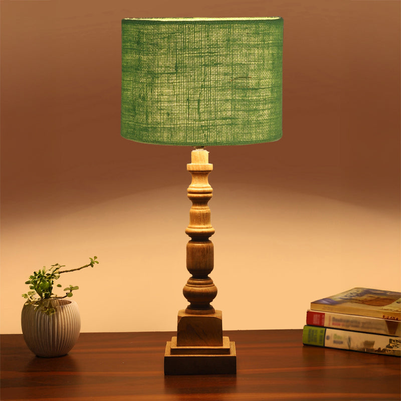 Sienna I Arbor Wooden Table Lamp - Green,Brown