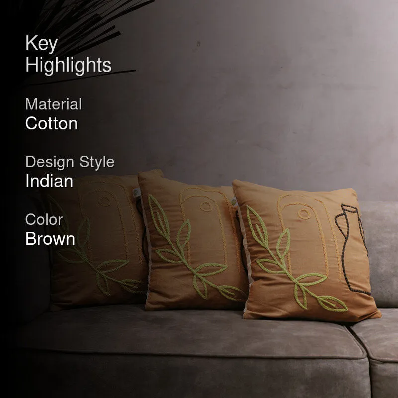 Puffy Puzzle Tufted Cushion Cover (Beige) - Set Of Three media 2