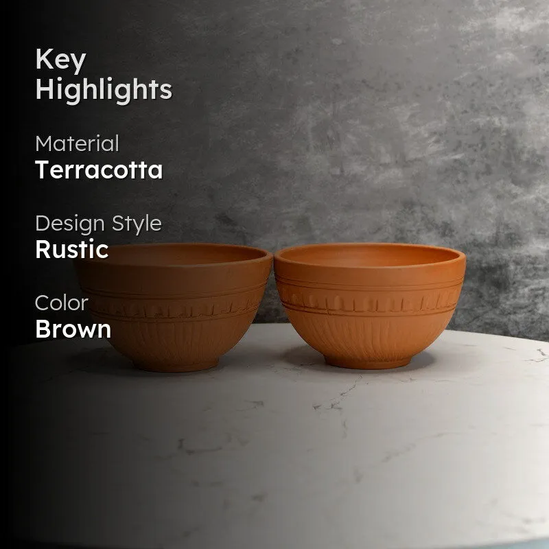 Natural Terracotta Serving Bowls (400 mL Each) - Set Of Two media 2