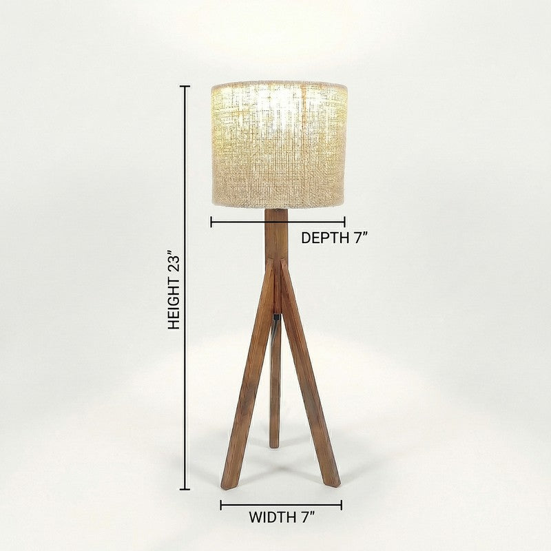 Jovienne Jute & Wood Tripod Table Lamp - Brown media 7