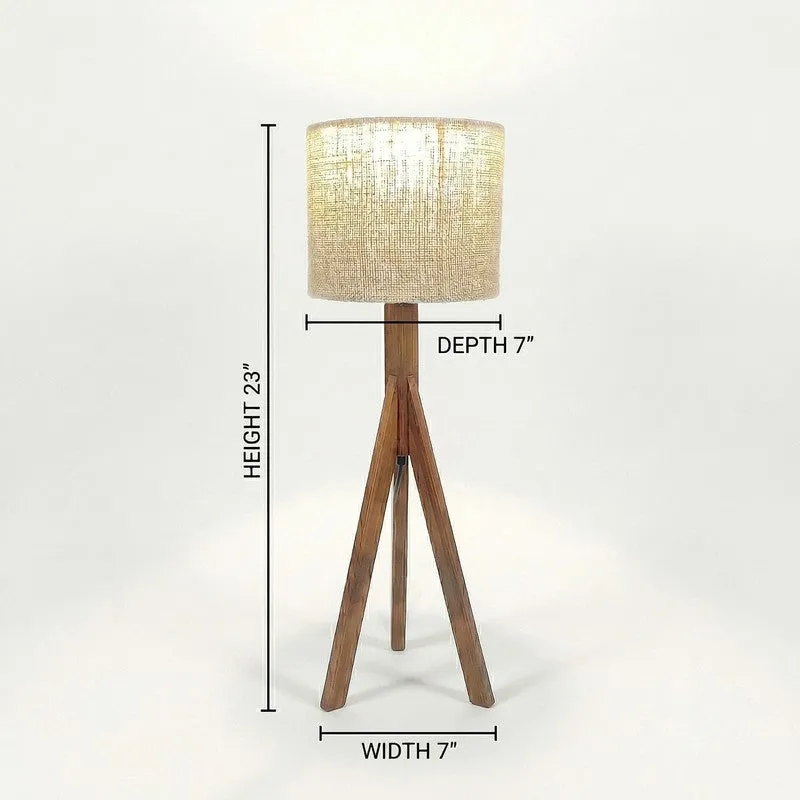 Jovienne Jute & Wood Tripod Table Lamp - Brown media 7