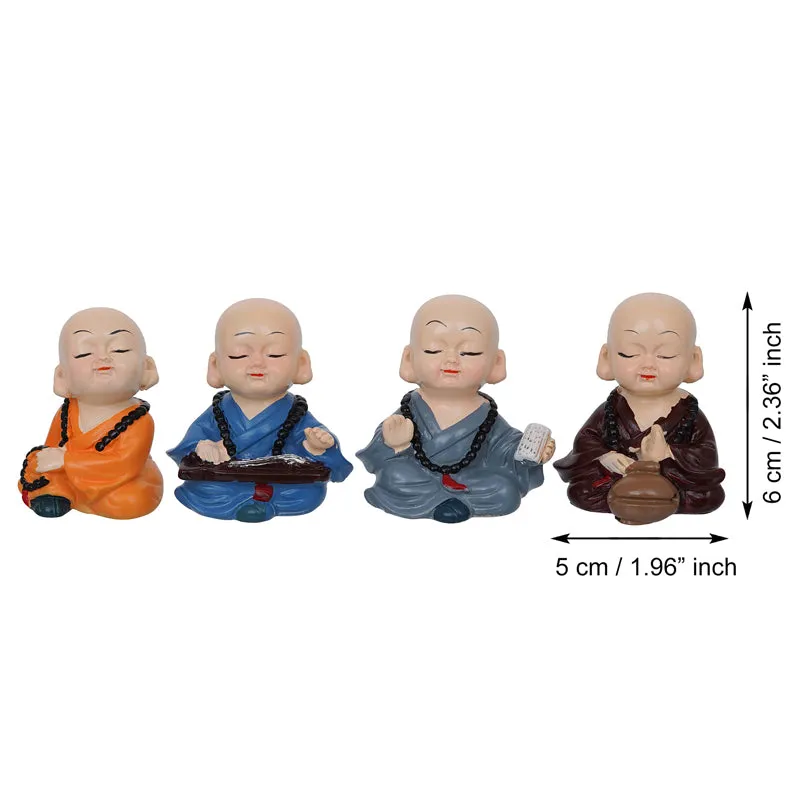 Baby Monk Play Showpiece - Set Of Four media 6