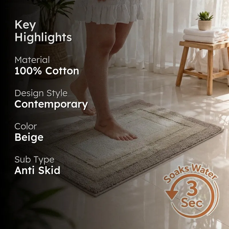 Dryora Cotton Bath Mat - Beige media 2