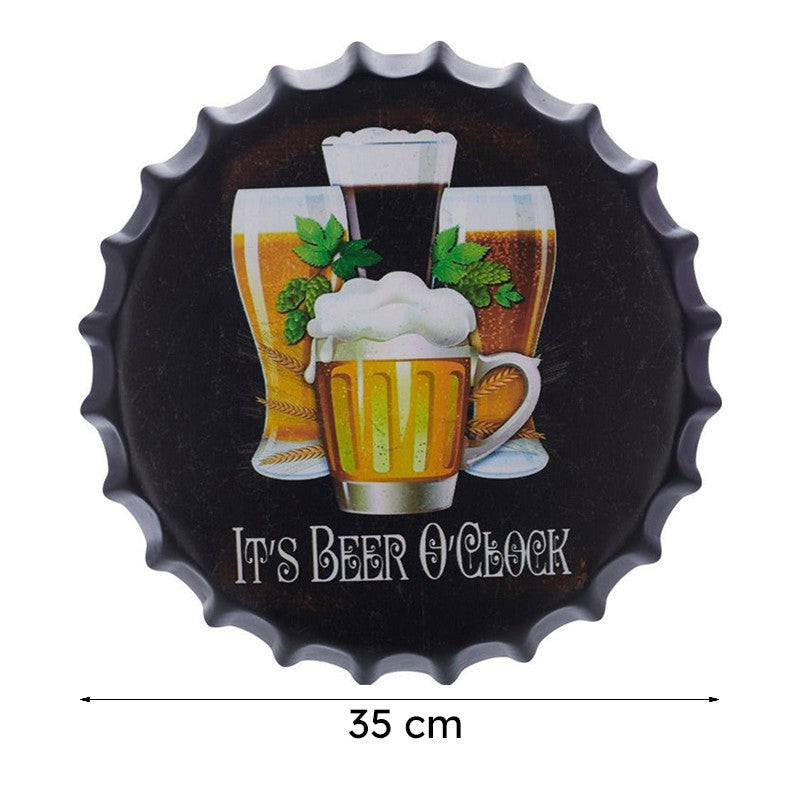 Its Beer O Clock Bottle Cap Metal Wall Accent media 8
