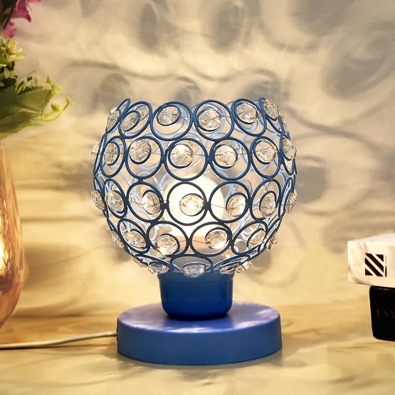Crystal Swirls Metal Table Lamp - Blue media 1