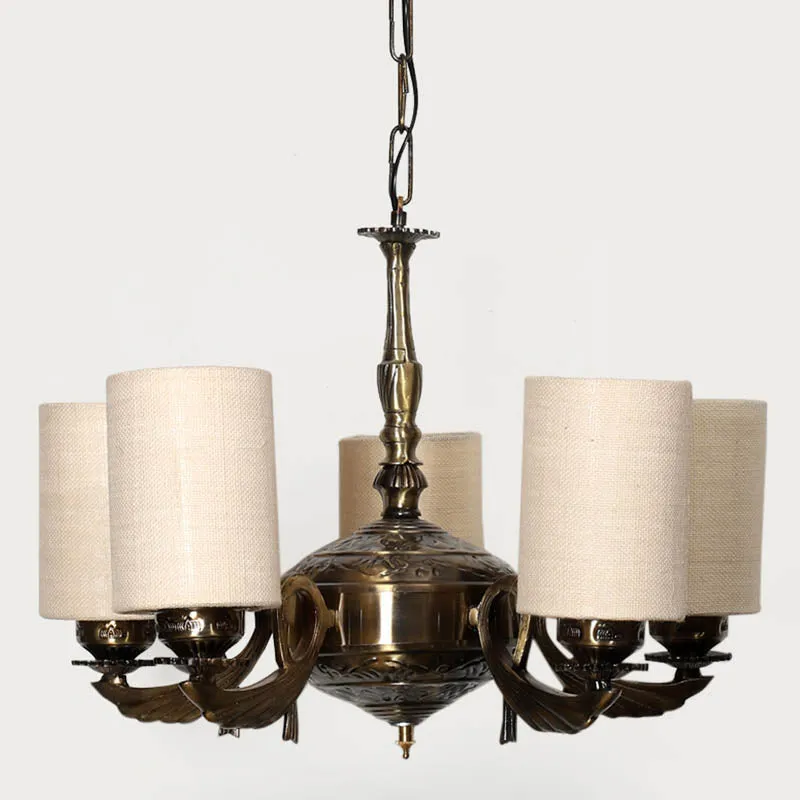Arabian Cylindrical Golden Antique Ceiling Lamp media 4