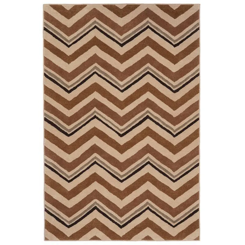 Peregrin Hand Tufted Geometric Wool & Nylon Carpet - Brown media 1