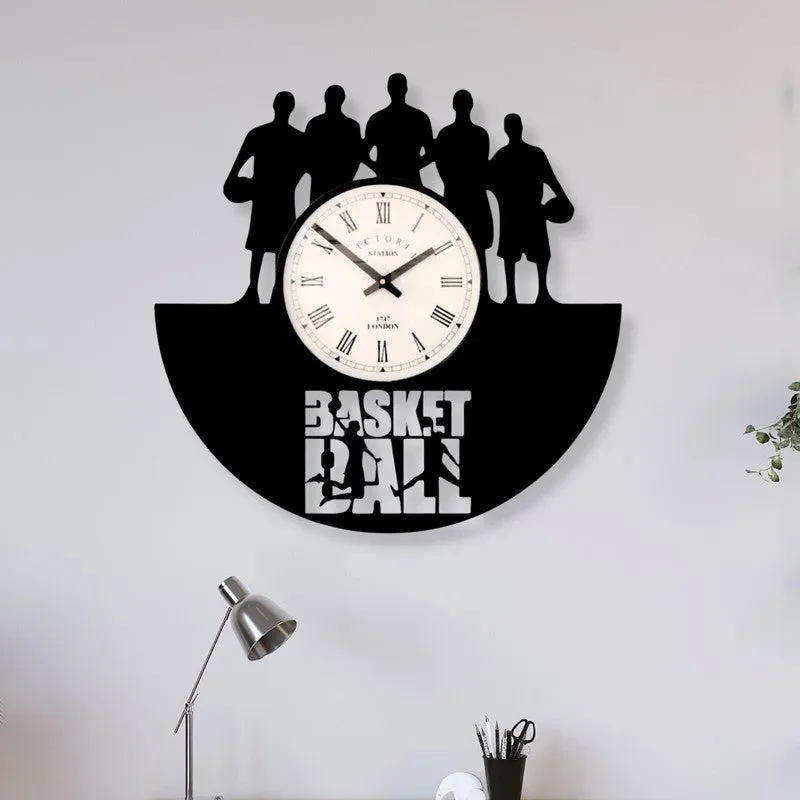 Basket Ball Steel Analog Wall Clock media 1